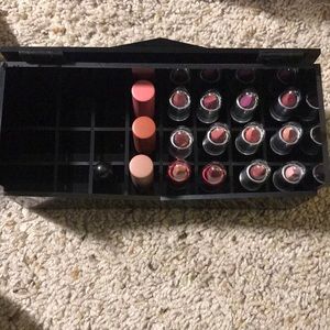 16 MAC Lipsticks and carrying case.